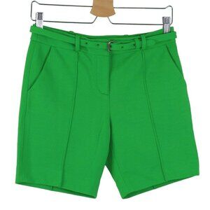 Diane Von Furstenberg Women 2 New Boymuda Green High Waisted Belt Bermuda Shorts